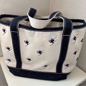 Lands End Medium Canvas Skiers Multi Pockets 13x17” See Pictures